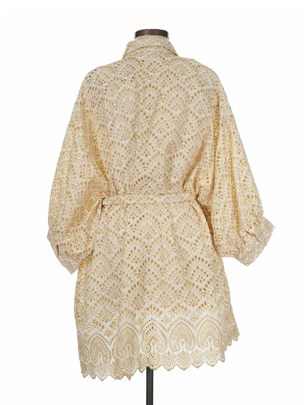 Sundress Cream Eyelet boho Mini Dress size M/L - Picture 2 of 2
